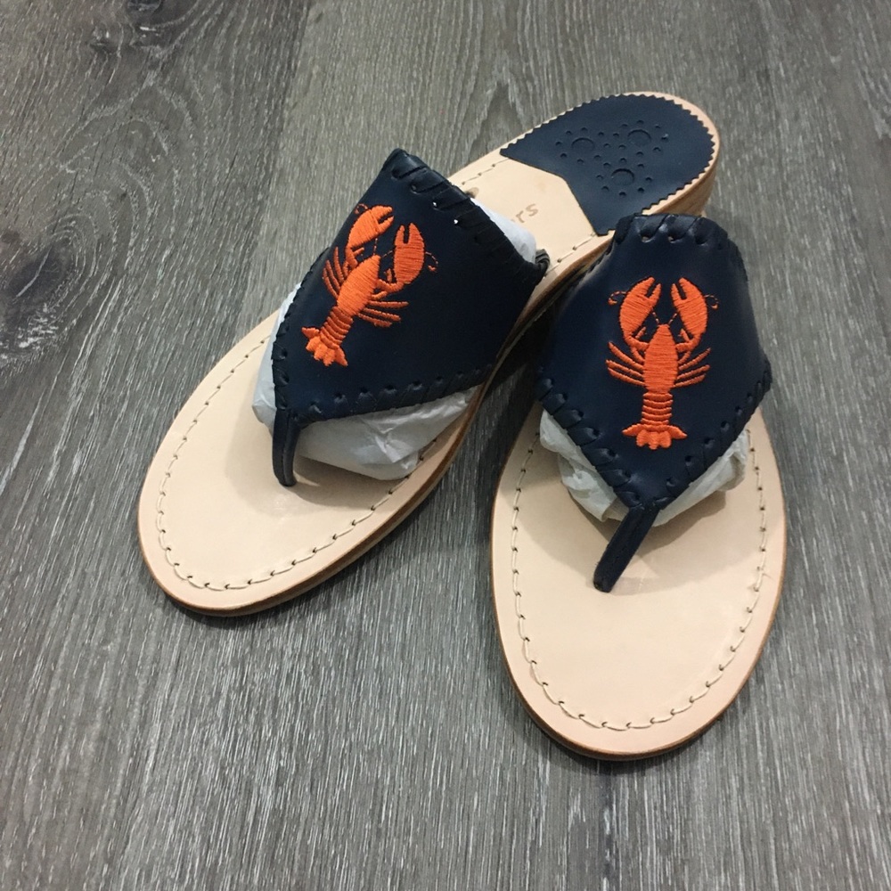 Jack Rogers dark navy & orange lobster 🦞 sandals
